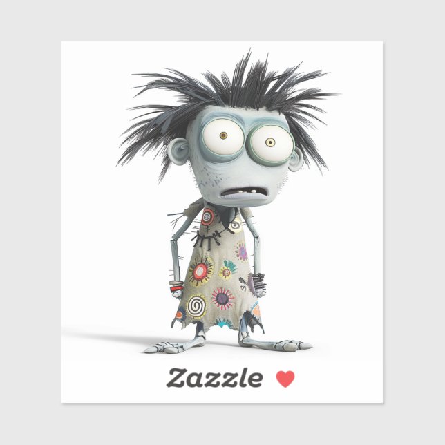 Pegatina Patchy Luna - Chica zombie hippie (Hoja)