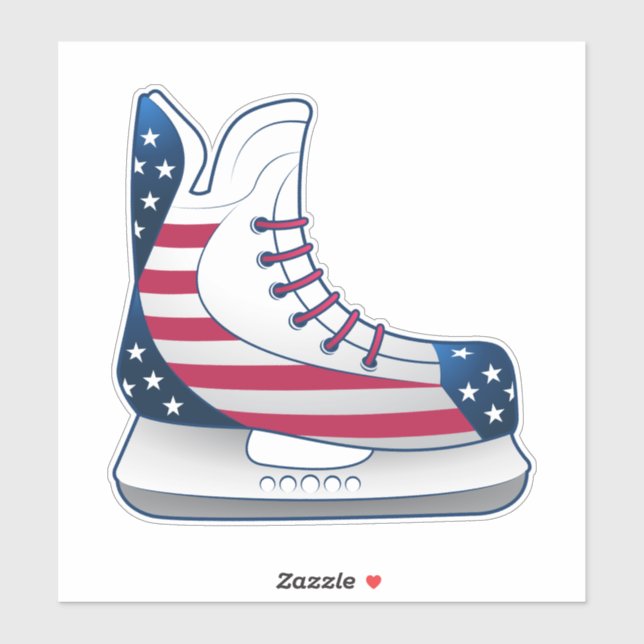 Pegatina Patines de Hockey USA (Hoja)