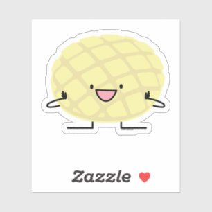 Pegatina Patisserie dulce del pan del concha japonés de la