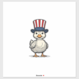 Pegatina Patito Patriótico Camiseta Vintage 4 de Julio Dise