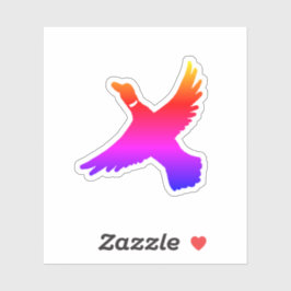 Pegatina Pato arcoiris minimalista