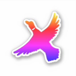 Pegatina Pato arcoiris minimalista