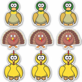 Pegatina Pato de aves, Turquía, Personalizado de pollo