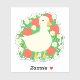 Pegatina Pato de gasa de fresa floral