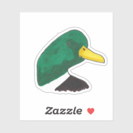 Pegatina Pato mallard del ave natural silvestre dibujada a 