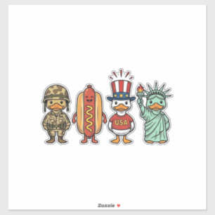 Pegatina Pato Patriótico y Camiseta de Vector Vintage de Ho