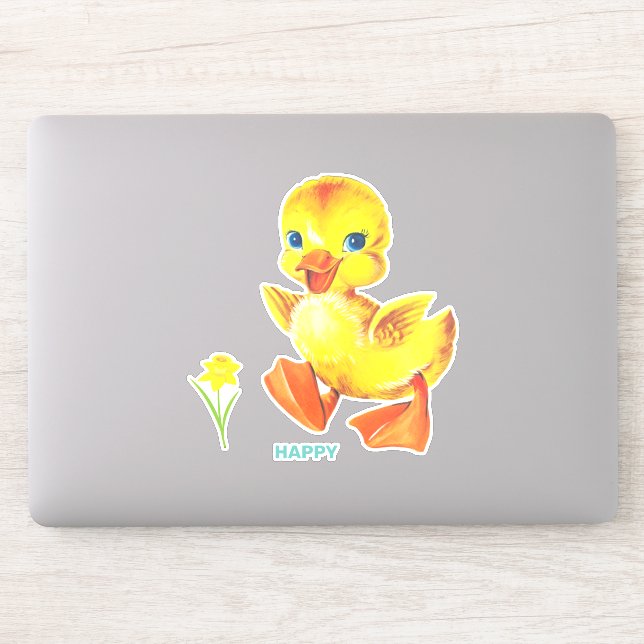 Pegatina Pato Pequeño Divertido Feliz (Ordenador)