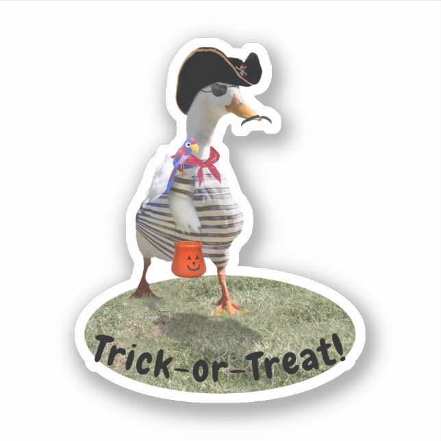 Pegatina Pato Pirata Halloween (Anverso)
