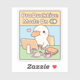 Pegatina Pato Productivo Divertido Modo Producktivo Activad