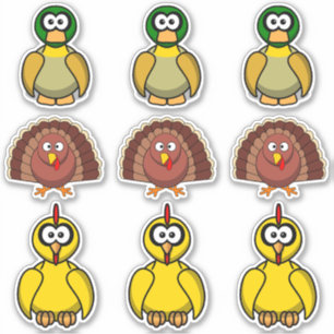 Pegatina Pato, Turquía, Personalizados de pollo grandes