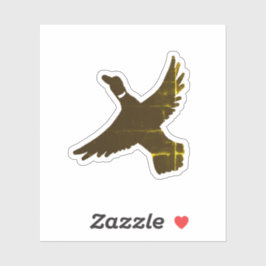 Pegatina Pato volador artístico Relieve metalizado dorado