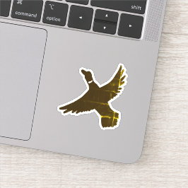 Pegatina Pato volador artístico Relieve metalizado dorado