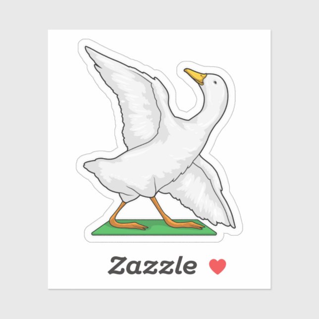 Pegatina Pato Yoga Meditación Fitness (Hoja)