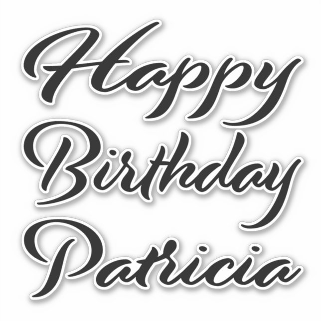 Pegatina Patricia Name Vorname black Sticker Geburtstag (Anverso)