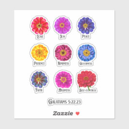 Pegatina Patrimonio del espíritu con zinnias