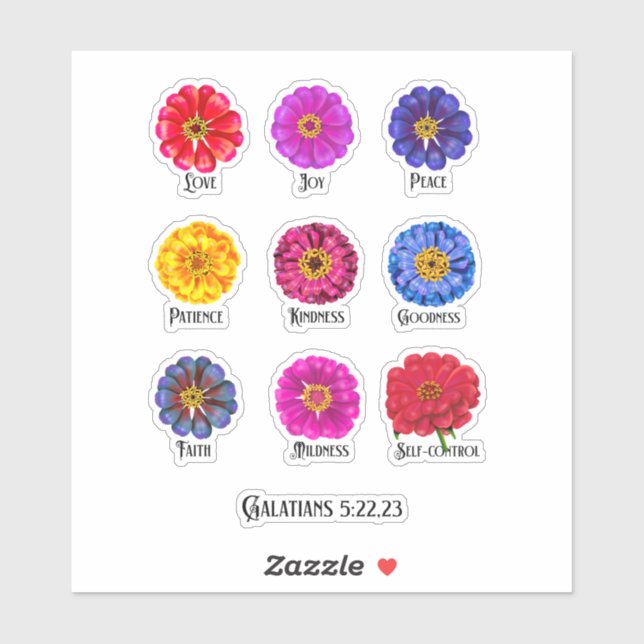 Pegatina Patrimonio del espíritu con zinnias (Hoja)