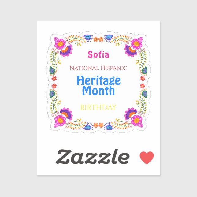 Pegatina Patrimonio hispano Nacimiento Flor colorida (Hoja)