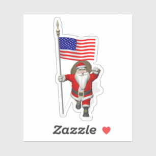 Pegatina Patriota del americano de Papá Noel