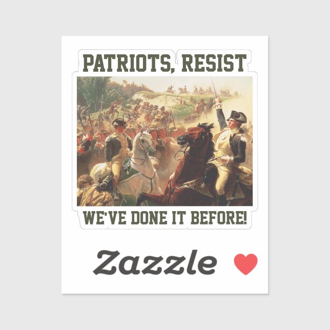 Pegatina Patriotas resisten ataques a la democracia (Hoja)