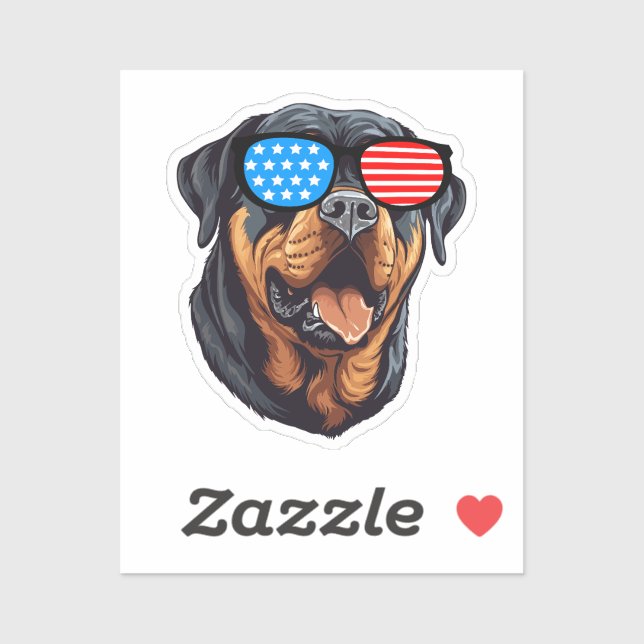 Pegatina Patriotic Rottweiler (Hoja)