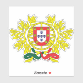 Pegatina Patriótica del Escudo de Armas de Portuga