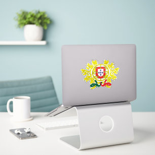 Pegatina Patriótica del Escudo de Armas de Portuga