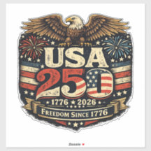Pegatina Patriótica USA 250 Águila Calva 1776-2026