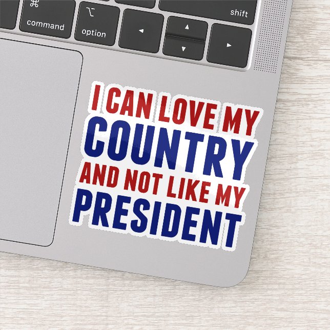 Pegatina Patriótico anti Trump no es mi laptop presidencial (Detalle)