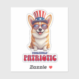 Pegatina Patriótico Corgi - Patriótico Pawsitivo