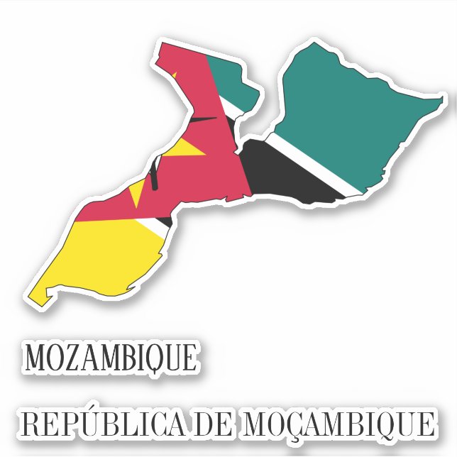 Pegatina Patriótico de la bandera de Mozambique (Anverso)