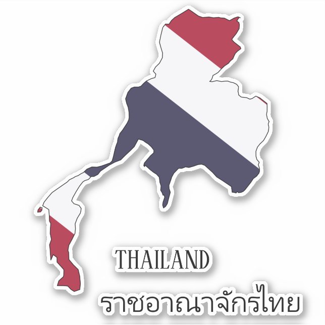 Pegatina Patriótico de la bandera de Tailandia (Anverso)