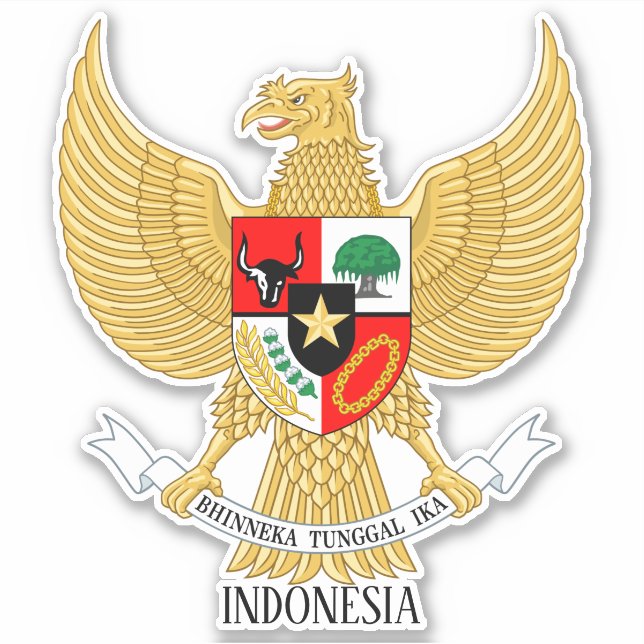 Pegatina Patriótico del Emblema Nacional de Indonesia (Anverso)