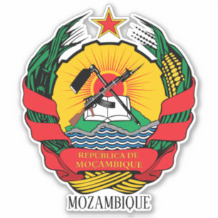 Pegatina Patriótico del Emblema Nacional de Mozambique