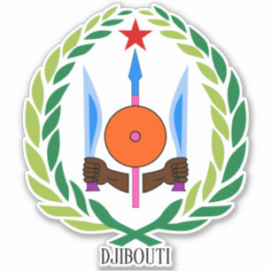 Pegatina Patriótico del Emblema Nacional de Yibuti