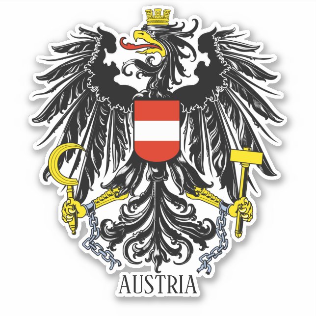 Pegatina Patriótico Del Escudo Nacional De Armas De Austria (Anverso)