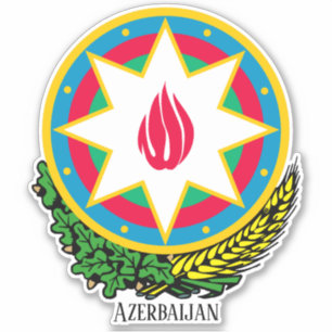 Pegatina Patriótico Del Escudo Nacional De Armas De Azerbai