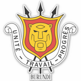 Pegatina Patriótico Del Escudo Nacional De Armas De Burundi