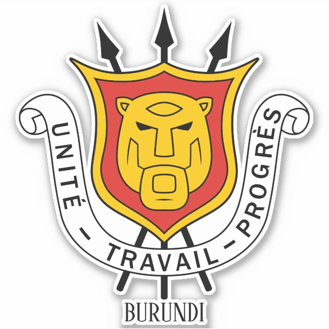 Pegatina Patriótico Del Escudo Nacional De Armas De Burundi (Anverso)