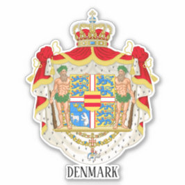 Pegatina Patriótico Del Escudo Nacional De Armas De Dinamar