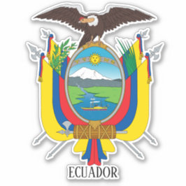Pegatina Patriótico Del Escudo Nacional De Armas De Ecuador