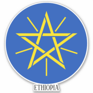 Pegatina Patriótico Del Escudo Nacional De Armas De Etiopía