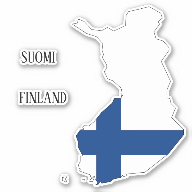 Pegatina Patriótico Del Escudo Nacional De Armas De Finland (Anverso)