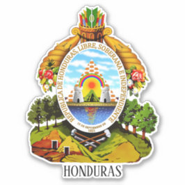 Pegatina Patriótico Del Escudo Nacional De Armas De Hondura