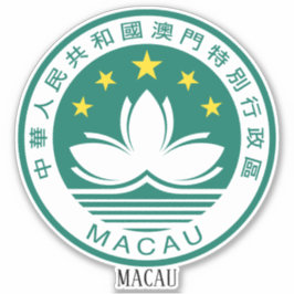 Pegatina Patriótico Del Escudo Nacional De Armas De Macao