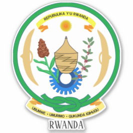 Pegatina Patriótico Del Escudo Nacional De Armas De Rwanda