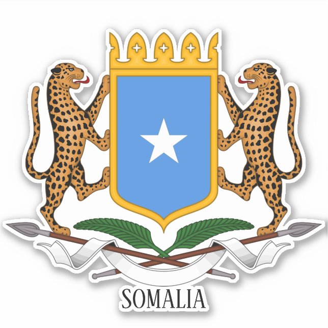 Pegatina Patriótico Del Escudo Nacional De Armas De Somalia (Anverso)