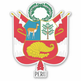 Pegatina Patriótico Del Escudo Nacional De Armas Del Perú