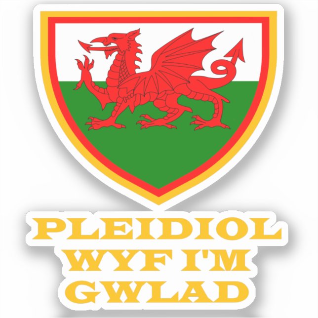 Pegatina Patriotismo de Cymru Gales (Anverso)