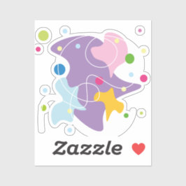 Pegatina Patrón abstracto de moda en colores morado y azul