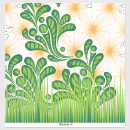 Pegatina Patrón artístico verde y dorado que representa un